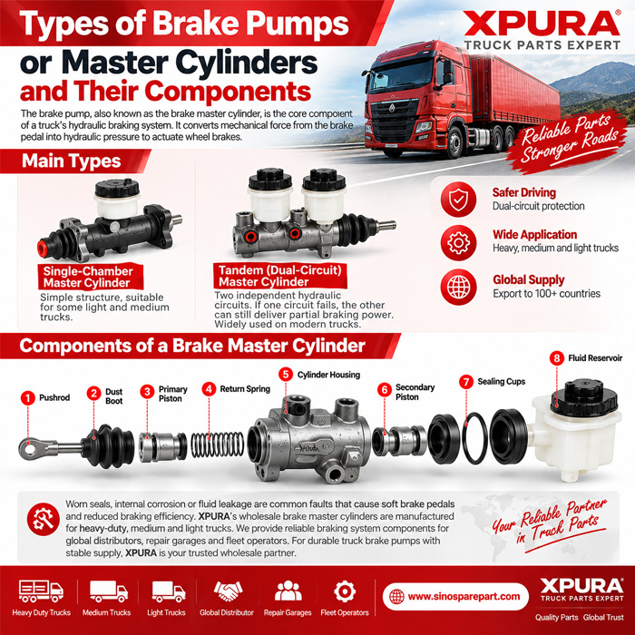 `Types of Brake Pumps or Master Cylinders and Their Components`