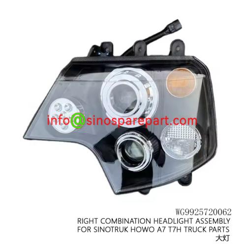 RIGHT COMBINATION HEADLIGHT ASSEMBLY FOR SINOTRUK HOWO A7 T7H TRUCK PARTS