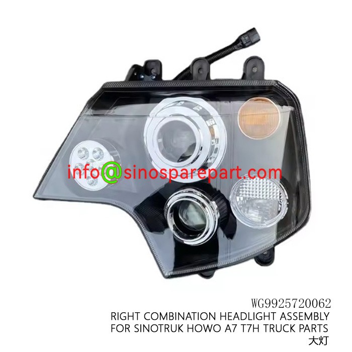 RIGHT COMBINATION HEADLIGHT ASSEMBLY FOR SINOTRUK HOWO A7 T7H TRUCK PARTS